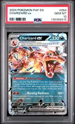 2024 POKEMON PAF EN-PALDEAN FATES #054 CHARIZARD EX PSA 10 - Image 1