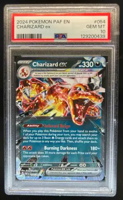 2024 Pokemon SV Paldean Fates PAF EN Charizard ex #054/091 PSA 10 - Image 1