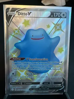 Pokemon TCG Ditto v Shining Fates Shiny Vault Ultra Rare Holo Card SV118/SV122 - Image 1