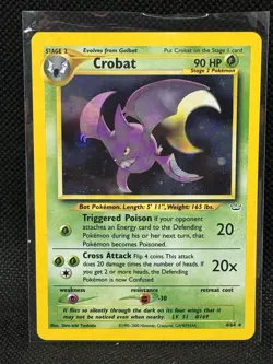 2001 POKEMON NEO REVELATION #4/64 CROBAT HOLO - Image 1