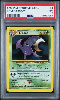 2001 POKEMON NEO REVELATION CROBAT HOLO #4 PSA 7 - Image 1