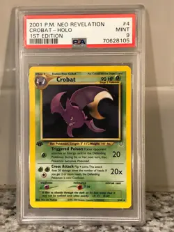 2001 Pokemon Neo Revelation 1st Edition Crobat Holo 4/64 PSA 9 Mint - Image 1