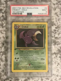 2001 Pokemon Neo Revelation 1st Edition Crobat Holo 4/64 PSA 9 Mint - Image 3