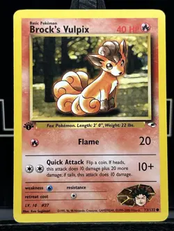Pokemon TCG Gym Heroes 73/132 BROCK'S VULPIX 1st Edition Regular WOTC LP - Image 3