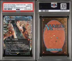 2025 MTG FINAL FANTASY WOODBLOCK BORDERLESS-FOIL #0351 BUSTER SWORD PSA 10 - Image 1