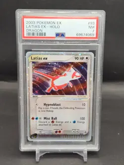 2003 POKEMON EX DRAGON #93 LATIAS EX-HOLO PSA 7 - Image 1