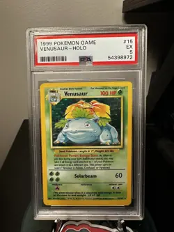 Pokemon TCG Venusaur Base Set #15/102 Holo Unlimited Holo Rare PSA 5 - Image 1
