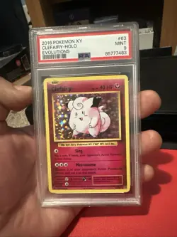 2016 POKEMON XY CLEFAIRY - HOLO EVOLUTIONS #63 NM - MT PSA 9 - Image 1
