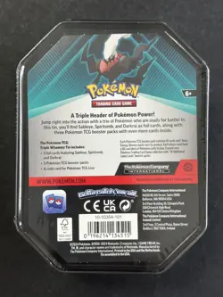 Pokemon TCG Darkrai Triple Whammy Collector Tin Factory Sealed - Image 2