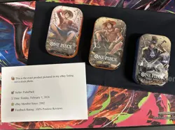 Dented!💥 Bandai One Piece Card Game Tin Pack Set Vol. 2 [Set of 3] New, Sealed - Image 1