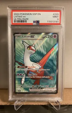 2024 Pokemon TCG Surging Sparks En Ultra Rare LATIAS Ex 220 / 191 PSA 9 MINT - Image 1