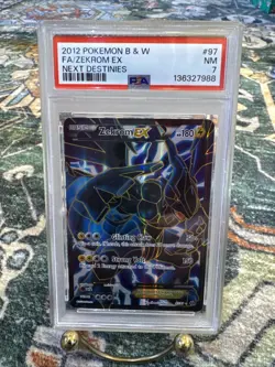 PSA 7 Pokemon Zekrom EX 97/99 Next Destinies Ultra Rare Full Art Holo - Image 1