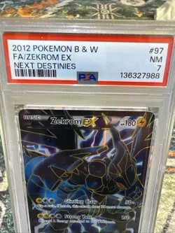 PSA 7 Pokemon Zekrom EX 97/99 Next Destinies Ultra Rare Full Art Holo - Image 3