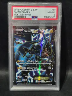 PSA 8 Pokemon Zekrom EX 97/99 Next Destinies Ultra Rare Full Art Holo - Image 1