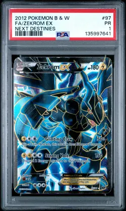 PSA 1 Zekrom EX 97/99 2012 Next Destinies Ultra Rare Pokemon Card - Image 1
