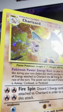 Pokemon TCG Base Set Charizard Holo Card 4/102 WOTC Unlimited MP-LP - Image 2