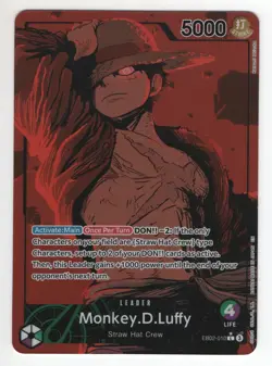 One Piece EB02-010 Monkey.D.Luffy Leader Alternate Art Extra Booster Anime 25th - Image 1