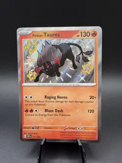 Pokemon TCG Paldean Tauros 111/091 Paldean Fates Shiny Holo Rare Card - Image 1