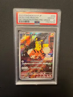 PSA 10 Detective Pikachu 098/SV-P Pre-Order Promo Japanese Pokemon Card GEM MINT - Image 1