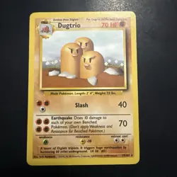 Dugtrio 019/102 Base Set unlimited vintage pokemon non-holo rare WotC 1999 - Image 1