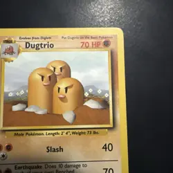 Dugtrio 019/102 Base Set unlimited vintage pokemon non-holo rare WotC 1999 - Image 3