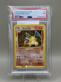 Pokemon 2000 Charizard Base Set 2 PSA 7 Rare Holo Card 4/130 Near Mint Condition - Image 1