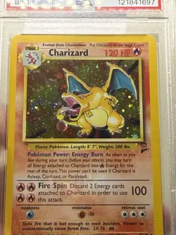 Pokemon 2000 Charizard Base Set 2 PSA 7 Rare Holo Card 4/130 Near Mint Condition - Image 4