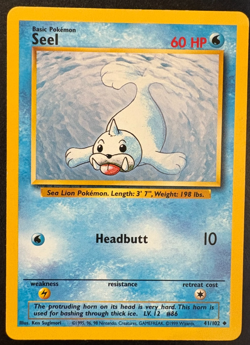 Pokemon TCG Seel Base Set 41/102 Regular MP - Image 1