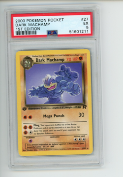 2000 Pokemon Rocket Dark Machamp 27/82 1st Edition Non-Holo Rare PSA 5 EX - Image 1