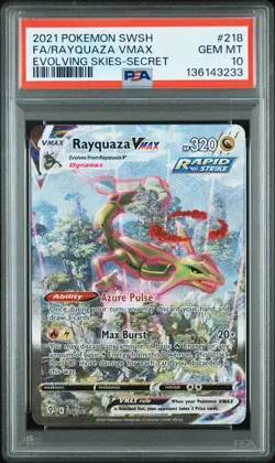 2021 POKEMON SWORD & SHIELD EVOLVING SKIES SECRET FULL ART/RAYQUAZA VMAX PSA 10 - Image 1