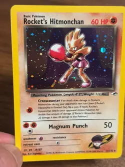 Rocket's Hitmonchan 011/132 Gym Heroes Holo NM Condition Pokemon TCG - Image 1
