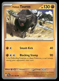 Pokemon TCG Paldean Tauros Uncommon Regular - Image 1