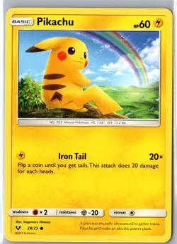 PIKACHU 28/73 COMMON SHINING LEGENDS POKEMON LP - Image 1