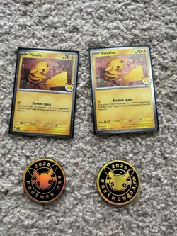 Pikachu 051 /162 Stamped 2026 Pokemon Day 30th Promo TCG With Coin Lot - Image 1