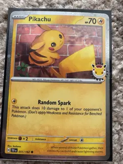 Pikachu 051 /162 Stamped 2026 Pokemon Day 30th Promo TCG With Coin Lot - Image 2