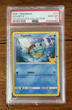 2021 Pokemon McDonalds Promo SQUIRTLE #17 Non-Holo PSA GRADED Gem Mint 10 Rare - Image 1