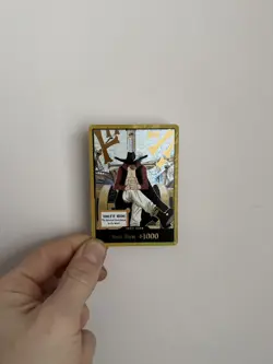 One Piece CCG : OP14 The Azure Sea’s Seven - Gold DON!! Dracule Mihawk English - Image 1