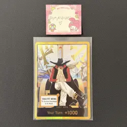 One Piece CCG : Dracule Mihawk Gold DON!! - OP14 The Azure Sea’s Seven English - Image 1