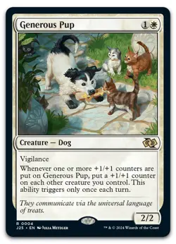 Generous Pup #4 (NM) Foundations Jumpstart J25 Magic MTG - Image 1