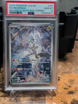 2025 Pokemon EN Journey Together N's Reshiram Stamped Box Topper #167 PSA 10 - Image 1