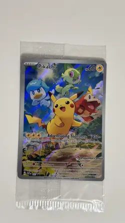 Pokemon Center Pikachu 027 Scarlet & Violet Promo Holo TCG Card English SEALED - Image 1