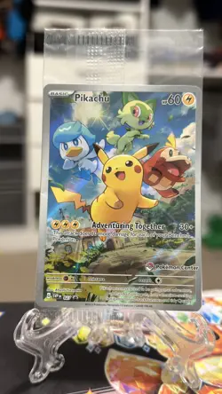 Pokemon Center Pikachu 027 Scarlet & Violet Promo Holo TCG Card English SEALED - Image 3