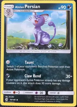 Alolan Persian 79/149 SM Base Set Regular - Pokemon Card - Image 1