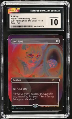 SOL RING Secret Lair Foil Cats & Dogs CGC 10 MTG [Nostalgium] - Image 1