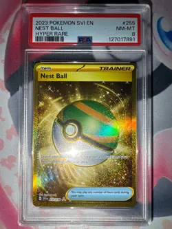 2023 POKEMON SVI EN-SCARLET & VIOLET HYPER RARE #255 NEST BALL PSA 8 - Image 1