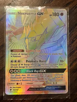 Pokemon TCG Necrozma GX Burning Shadows 153/147 Holo Secret Rainbow Rare MP/HP - Image 1