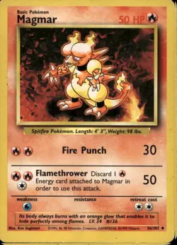 Magmar 36/102 Uncommon WOTC Base Set Pokemon - Image 1