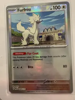 2025 Sv Prismatic Evolutions Holo Pokemon Furfrou Master Ball Reverse 088/131 NM - Image 1