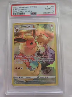 Pokemon Sword & Shield Brilliant Stars Flareon Trainer Gallery TG01/TG30 PSA 10 - Image 1