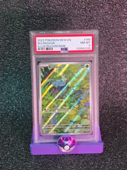 2023 POKEMON MEW EN-151 ILLUSTRATION RARE #166 BULBASAUR PSA 8 - Image 1